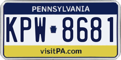 PA license plate KPW8681