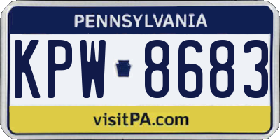 PA license plate KPW8683