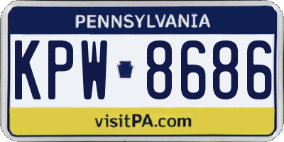 PA license plate KPW8686
