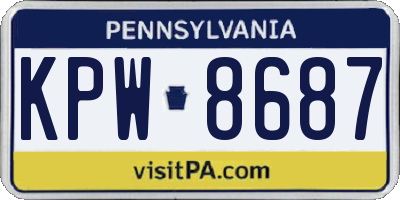 PA license plate KPW8687