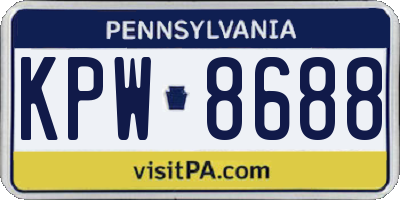 PA license plate KPW8688