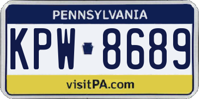 PA license plate KPW8689