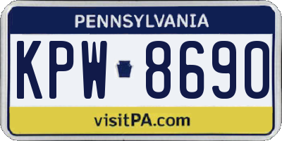 PA license plate KPW8690