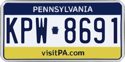 PA license plate KPW8691