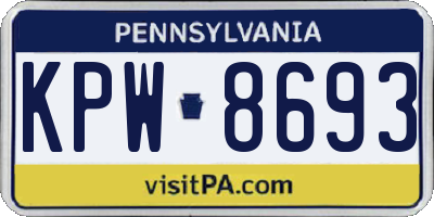 PA license plate KPW8693