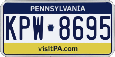 PA license plate KPW8695