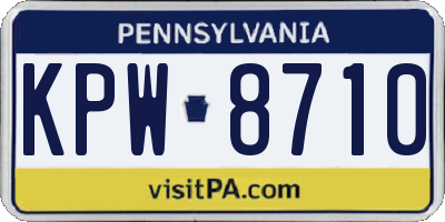 PA license plate KPW8710