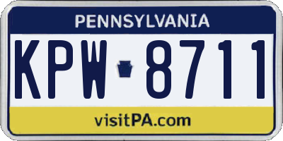 PA license plate KPW8711