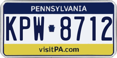 PA license plate KPW8712