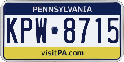 PA license plate KPW8715