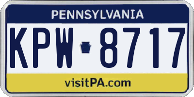 PA license plate KPW8717
