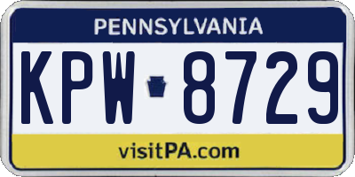 PA license plate KPW8729