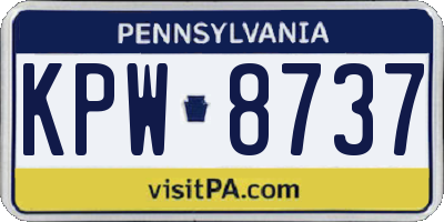 PA license plate KPW8737