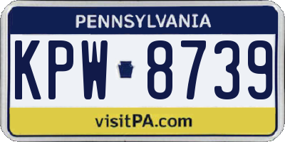PA license plate KPW8739