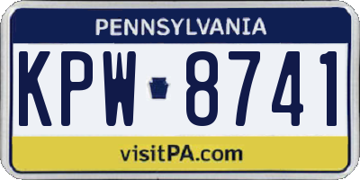 PA license plate KPW8741