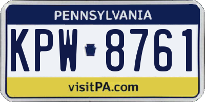 PA license plate KPW8761