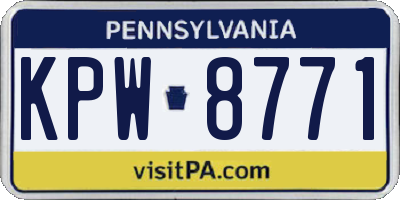 PA license plate KPW8771