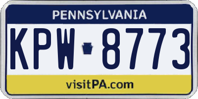 PA license plate KPW8773