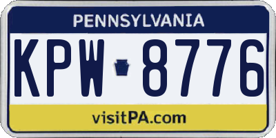PA license plate KPW8776