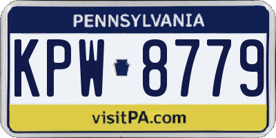 PA license plate KPW8779