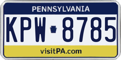 PA license plate KPW8785