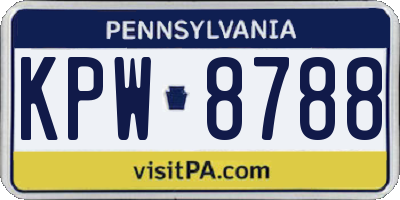 PA license plate KPW8788