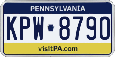 PA license plate KPW8790