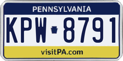 PA license plate KPW8791