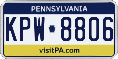 PA license plate KPW8806
