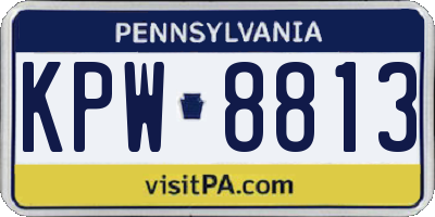 PA license plate KPW8813