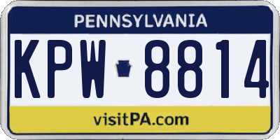 PA license plate KPW8814