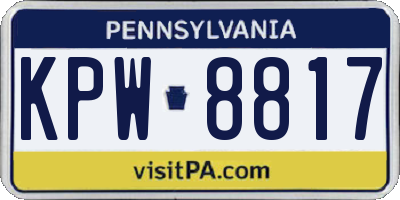 PA license plate KPW8817