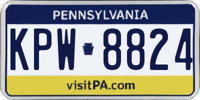 PA license plate KPW8824