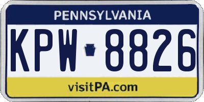 PA license plate KPW8826