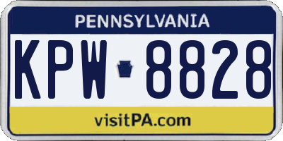 PA license plate KPW8828