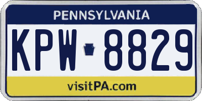 PA license plate KPW8829