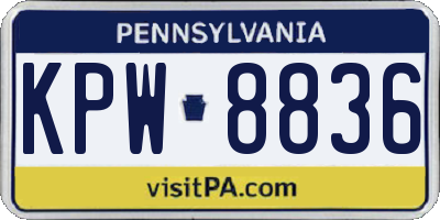 PA license plate KPW8836