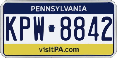 PA license plate KPW8842