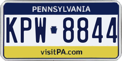 PA license plate KPW8844
