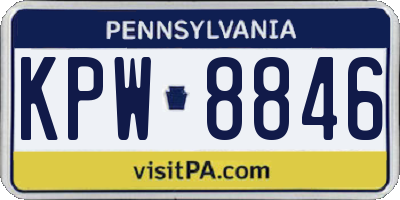 PA license plate KPW8846