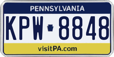PA license plate KPW8848