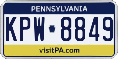 PA license plate KPW8849