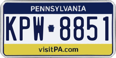 PA license plate KPW8851