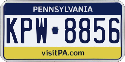 PA license plate KPW8856