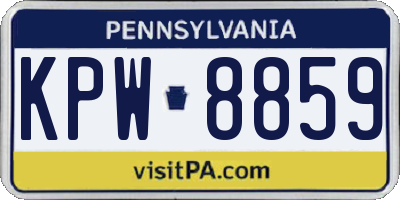 PA license plate KPW8859