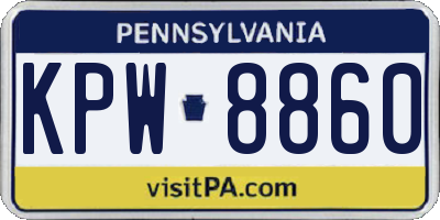 PA license plate KPW8860