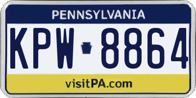 PA license plate KPW8864