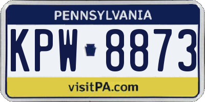 PA license plate KPW8873
