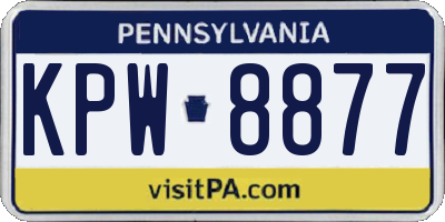 PA license plate KPW8877
