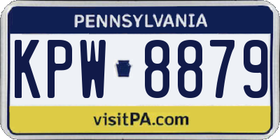 PA license plate KPW8879